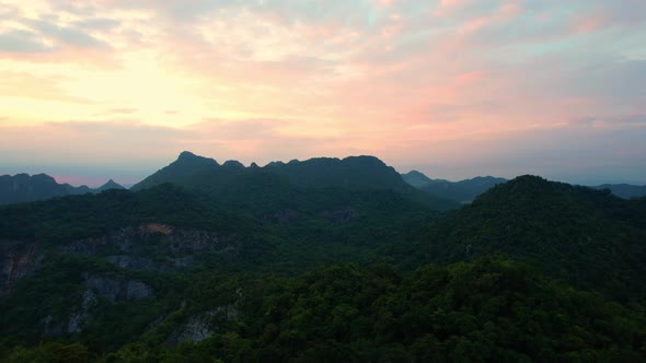 4K Aerial drone of beautiful valley between mountains.