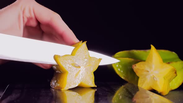 Cutting Exotic Starfruit