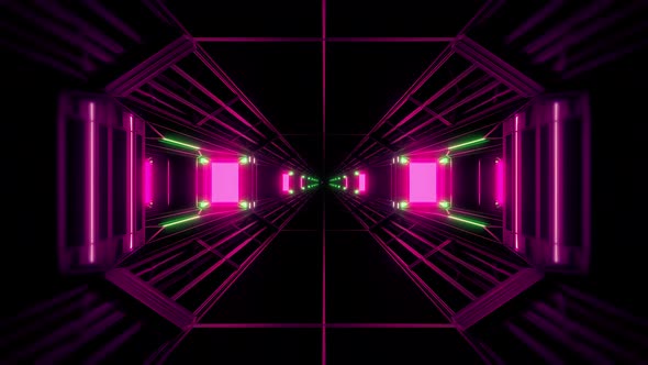 retro tunnel with lights animation loop