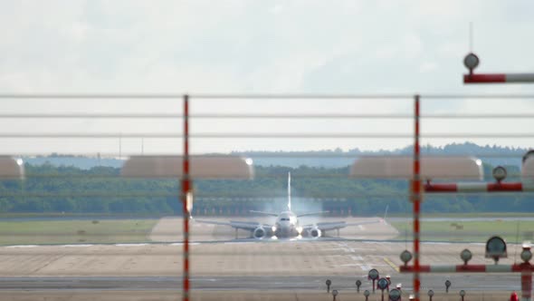 Jet Airplane Landing in Dusseldorf