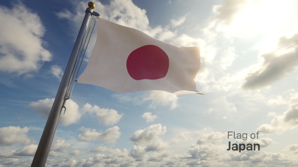 Japan Flag on a Flagpole
