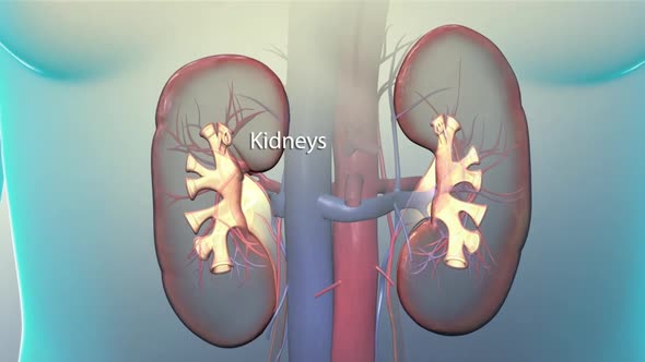 human anatomy showing kidney organ