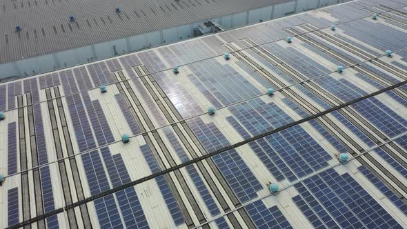 Solar power station on factory rooftop