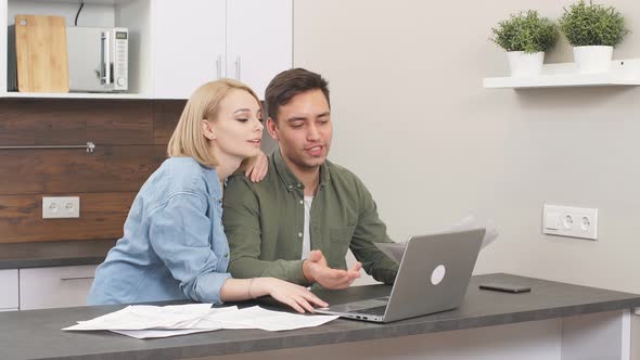 Beautiful Lovely Couple Solving Financial Problems in Family