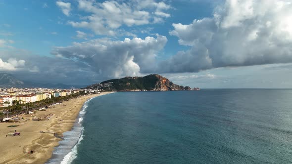 Alanya Castle Alanya Kalesi Aerial View 4K