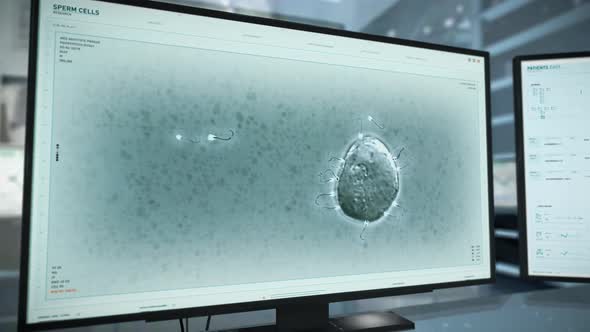 Studying the movement of healthy fertile sperm cells at the modern laboratory alt