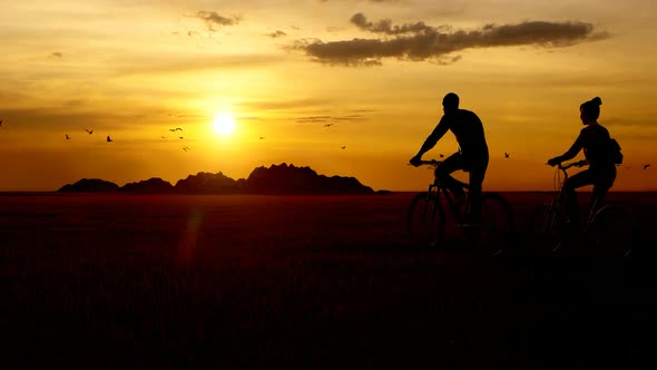 Cyclists Tour in Sunset Views alt