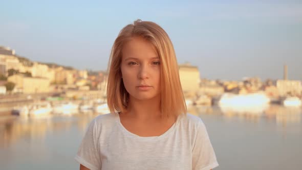 Woman Looking Straight Into the Camera