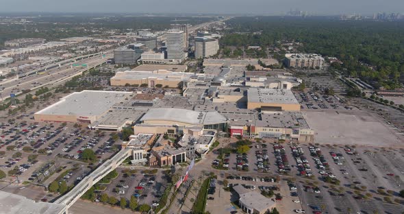 Aerial of the Memorial City Mall area in Houston, Texas. This video was filmed in 4k for best image