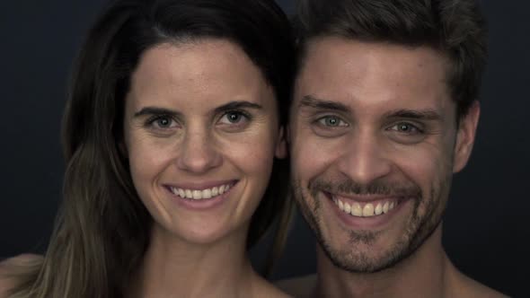 Couple smiling, portrait