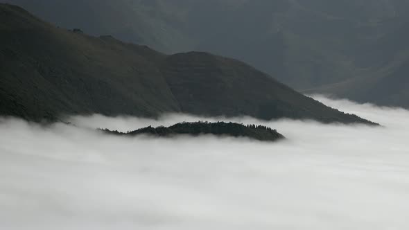 Sea of Clouds Landscape From Mountain Summit at Above the Clouds