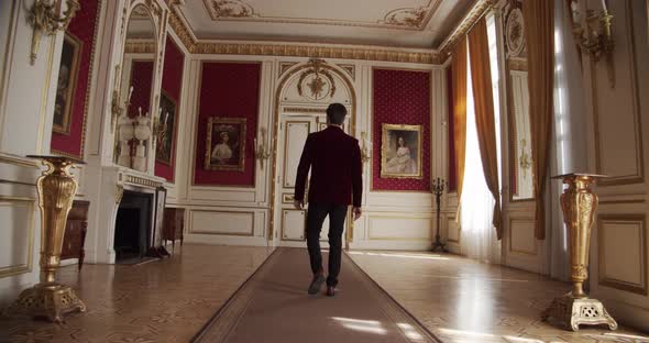 Young Man On A Tour Of The Art Gallery