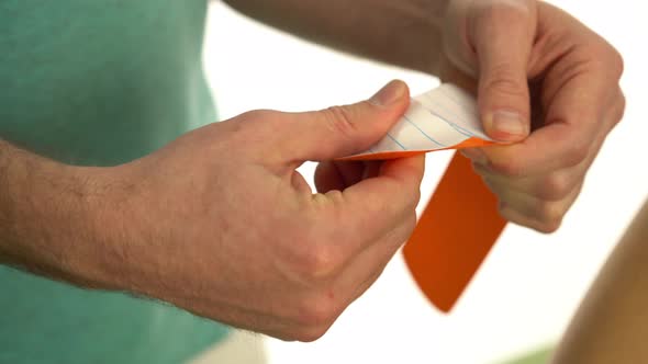 Closeup Preparing Sports Tape