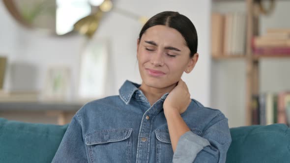 Latin Woman Having Neck Pain