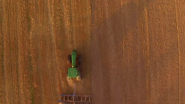Top View of Moving Tractor.
