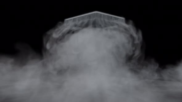 Dry ice smoke simulation set up in studio. alt