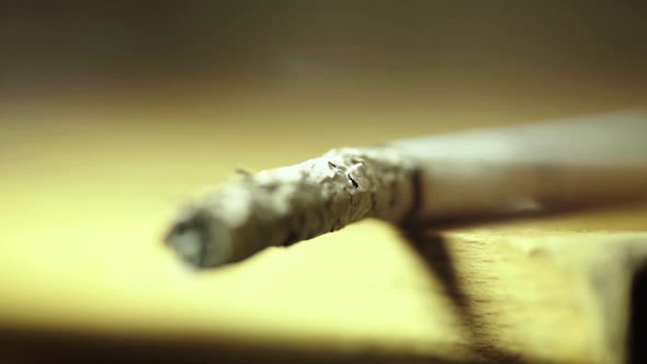 Smoking Tobacco Cigarette Close-up Macro.