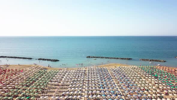 Beach Umbrellas On The Adriatic Sea