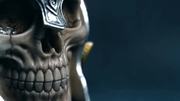 Human Skull In Metal Helmet alt