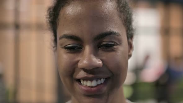 Close Up of Smiling African Woman Face