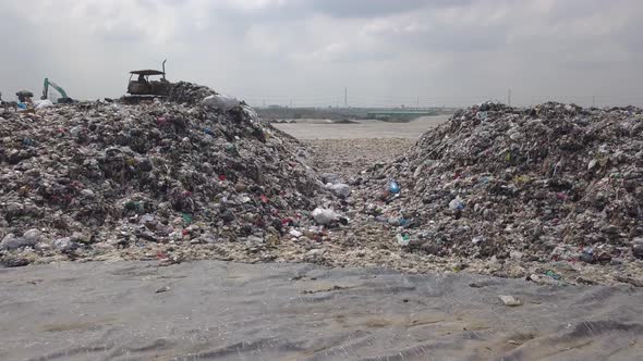 Aerial Shot of Huge Garbage Pile