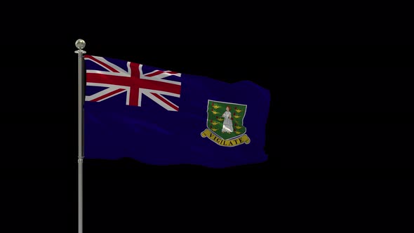 Virgin Islands UK Flag Pole Looping  Animation Include Alpha Channel alt