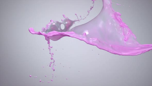 Milky pink liquid splash, Slow Motion