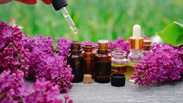 Lilac Essential Oil and Extract in a Small Bottle