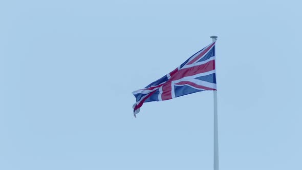 Union Jack Flag In The Wind