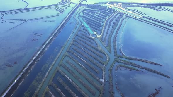 Antiflooding Dam System and Road in Venetian Lagoon