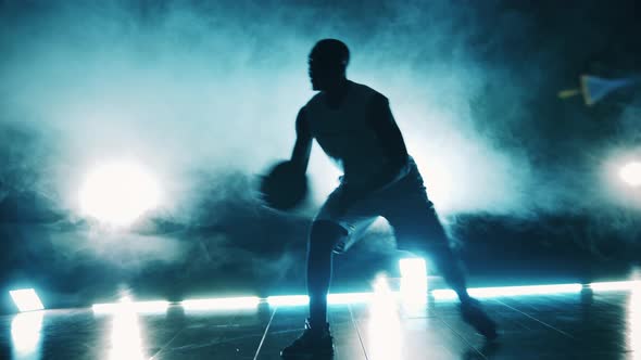 Hall with Clouds of Smoke and an African Sportsman Throwing a Ball