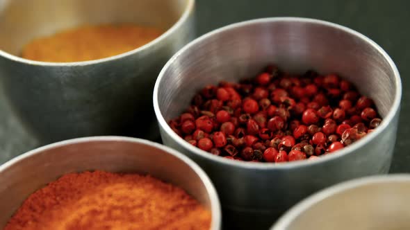 Various spices in bowl 4k