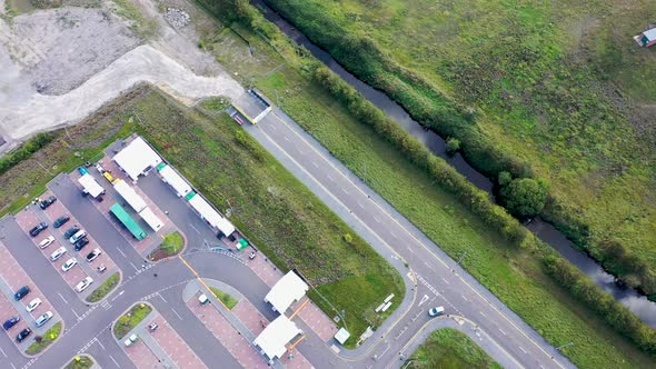 Aerial footage of the Covid-19 drive-through testing site in Leeds West Yorkshire