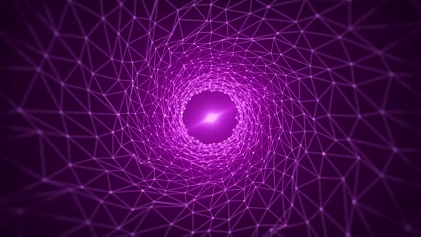 4K Purple Abstract Plexus Tunnel Background Seamless Loop alt