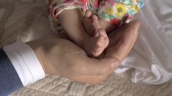 Baby Feet in Dad Hand