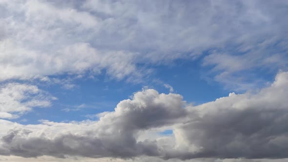 Beautiful white clouds in the blue sky -time lapse