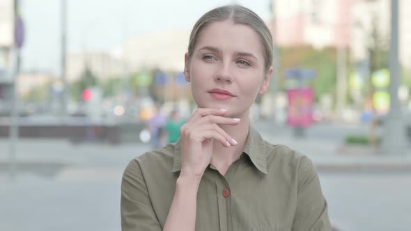 Pensive Woman Thinking New Idea Outdoor