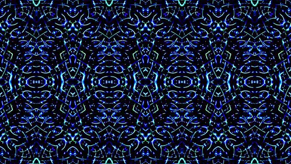 shining bright lines set blue wave motion, colorful, on black background alt