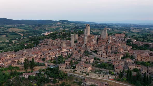 Aerial view of San Gimignano, Tuscany