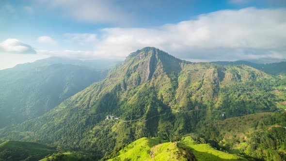 Time lapse 4k. Little Adam's Peak hill- the popular destination in Ella town, Sri Lanka