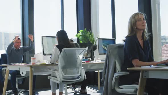 People working on computer at the office