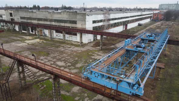 The Interior of a Big Industrial Factory with Steel Constructions