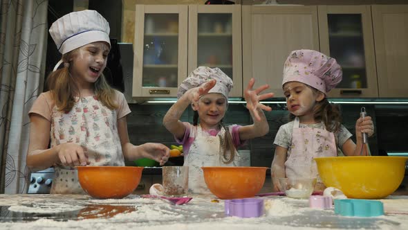 Girls baking together