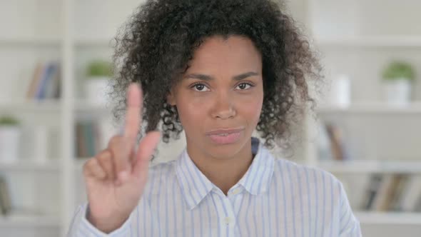 Attractive African Woman Saying No By Finger