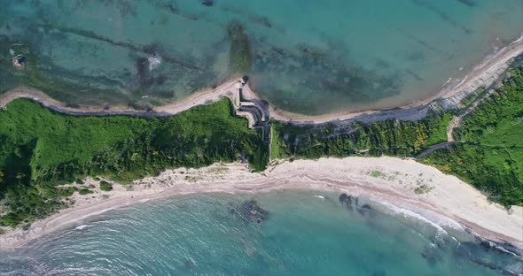 Top Down View of Kepi Rodonit in Durres Albania