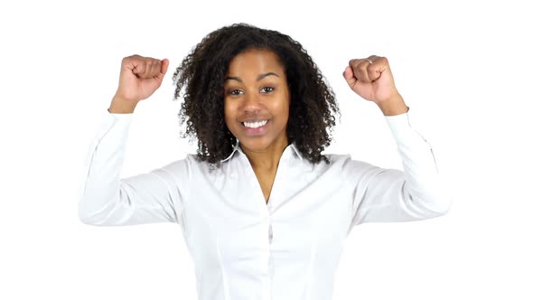 Black Woman Celebrating Success