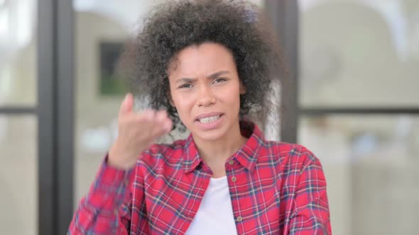 Portrait of African Woman Feeling Angry Fighting