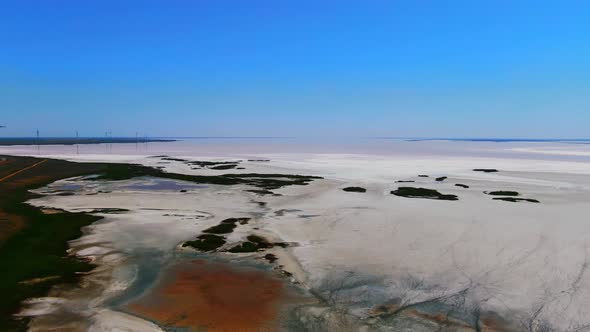 Salt lakes, salt marshes, drone