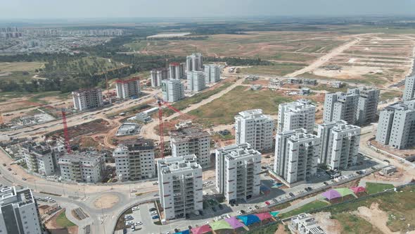 new neighborhood buildings at new southern district city at the state of israel named by netivot