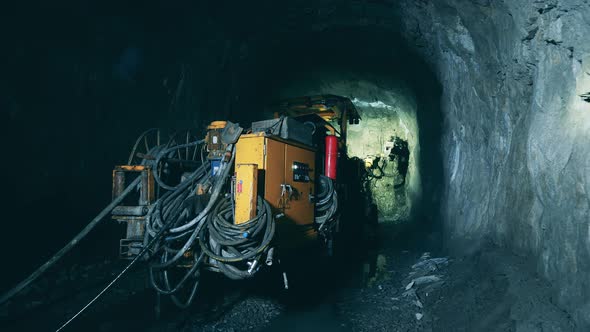 Underground Tunnel is Getting Irrigated By a Boring Mechanism